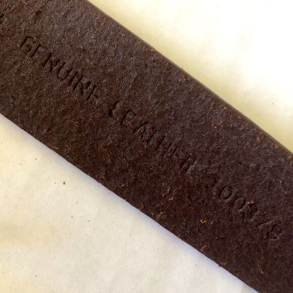 Brown Studded Fringe Tie Belt Size S Genuine Leather Trendy Western Boho Chic - Picture 6 of 7